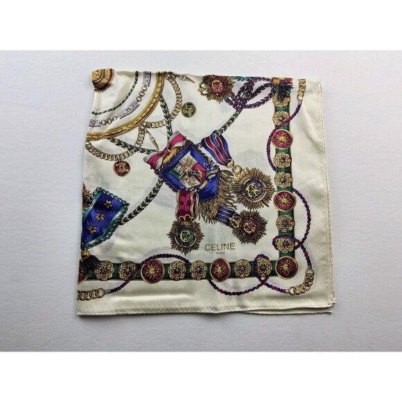 Celine Paris Cotton Handkerchief Neckerchief Bandana Scarf - Picture 1 of 5